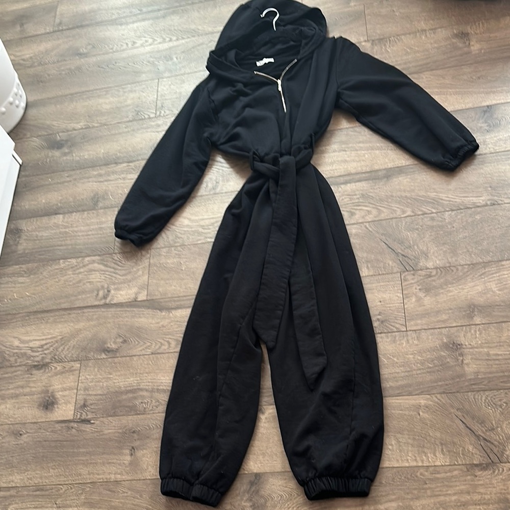 Zara Black Hooded Jumpsuit